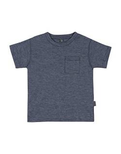 Dilling Kinder-T-Shirt aus Merinowolle/Seide mit Tasche Blau meliert von Dilling