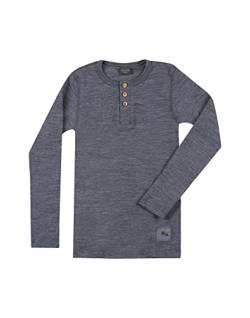 Dilling Langarmshirt aus natürlicher Merinowolle für Kinder Blaugrau meliert von Dilling