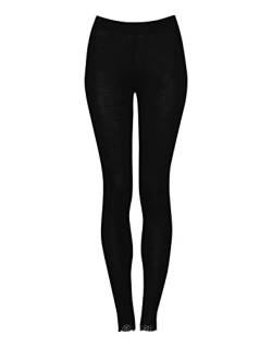 Dilling Leggings aus natürlicher Merinowolle und Seide für Damen Schwarz von Dilling