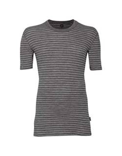 Dilling Merino Halbarmshirt für Herren - Bio Merinowolle Grau gestreift M von Dilling