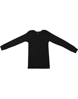 Dilling Merino Langarmshirt Kinder - Bio Thermounterwäsche Schwarz 110-116 von Dilling