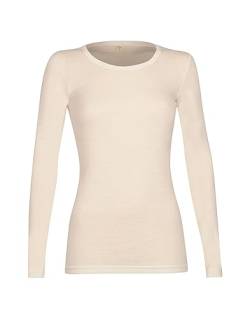 Dilling Merino Langarmshirt für Damen - Extra Feine Unterwäsche aus 100% Bio Merinowolle Natur 38 von Dilling