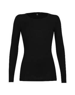 Dilling Merino Langarmshirt für Damen - Extra Feine Unterwäsche aus 100% Bio Merinowolle Schwarz 38 von Dilling