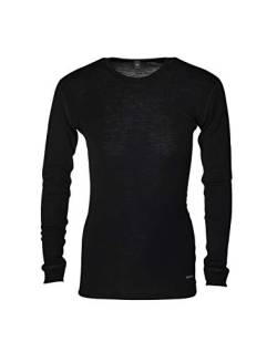 Dilling Merino Langarmshirt für Herren - 100% Natürliche Bio-Merinowäsche Schwarz XL von Dilling