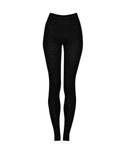 Dilling Merino Rippleggings für Damen - aus 100% Bio-Merinowolle Schwarz 42 von Dilling