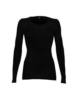 Dilling Rippshirt für Damen aus 100% Bio-Merinowolle Schwarz 36 von Dilling