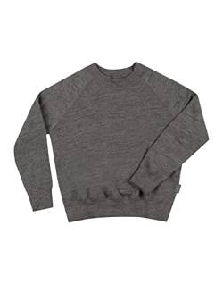 Dilling Sweatshirt aus natürlicher Merinowolle für Kinder Dunkelgrau meliert von Dilling