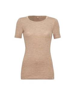 Dilling T-Shirt aus 100% natürlicher Merinowolle für Damen Karamell meliert 38 von Dilling