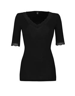 Dilling T-Shirt aus Merinowolle und Seide für Damen Schwarz von Dilling