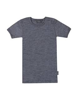 Dilling T-Shirt aus natürlicher Merinowolle für Kinder Blaugrau meliert von Dilling