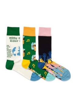 DillySocks Socken Geschenkbox | 3er Box Bunte Socken für Herren und Damen aus Bio-Baumwolle - Nachhaltig produziert in Europa von DillySocks