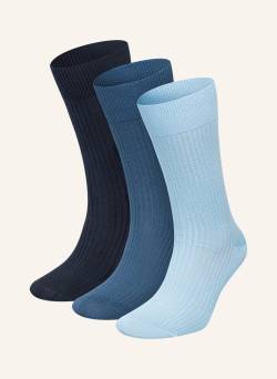 Dillysocks 3er-Pack Socken Premium Ribbed Collection blau von DillySocks