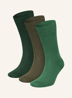 Dillysocks 3er-Pack Socken Premium Ribbed Collection gruen von DillySocks