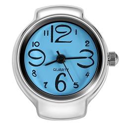 Dilwe Ringuhr, Ring Uhr Finger 8 Farben Modisch Armbanduhr, für Damen und Herren, Quarz, runder Fingerring Geschenk(blau) von Dilwe