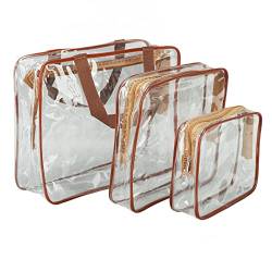 Klare Make-up-Taschen, Transparente Reisetaschen, Transparente Kosmetiktaschen, Transparente Reisetaschen, 3 Stück, Transparente Reisetaschen, Transparente Kosmetiktaschen, von Dilwe