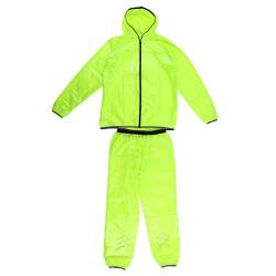 VGEBY Damen & Herren Regenanzug Atmungsaktive Regenjacke und Hose mit Reflexstreifen Unisex wasserdichte Regenbekleidung Hooded Rainsuit für Radfahren,Wandern,Outdoor-Sport (Grün) (Abmessung : XXL) von Dilwe