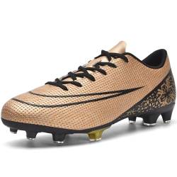 DimaiGlobal Fußballschuhe Herren Spike Microfaser Cleats Kinder Jugendliche Professionelle Fussballschuhe Athletics Trainingsschuhe Outdoor Sportschuhe Fußball Stiefel 36EU Gold von DimaiGlobal