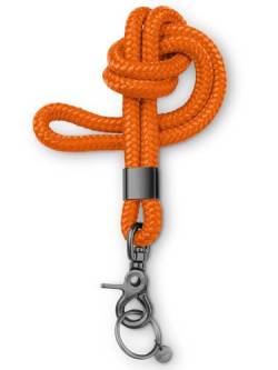Dinalu Schlüsselband - Schlüsselkette mit Karabiner - Universalkette für Schlüsselbund - Band für Schlüssel - Schlüsselanhänger – Lanyard schwarz (fancy orange) von Dinalu