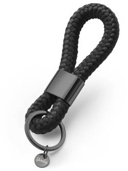 Schlüsselanhänger im maritimen Desing | Schlüsselanhäner Seil | Schlüsselanhänger schwarz | Schlüsselanhänger edel in vielen Farben| (beautiful black) von Dinalu