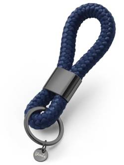 Schlüsselanhänger im maritimen Desing | Schlüsselanhäner Seil | Schlüsselanhänger schwarz | Schlüsselanhänger edel in vielen Farben| (dark blue) von Dinalu