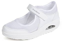 Orthopädische Schuhe Damen Luftkissen-Wanderschuhe Damen Walking Schuhe mit Klettverschluss Diabetic Walking Shoes Air Cushion Slip On Walking Shoes Freizeit Mesh Atmungsaktiv Sandals 35-42EU von Dinint