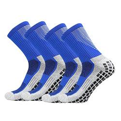 Fussball Socken 2 paar Grip Socken Fussball Unisex | Anti-Rutsch-Design | EU 39-46 | 75% Baumwolle | Stutzen fußball socken Herren, Tape Design Fussballsocken Männer von Dinjunxi