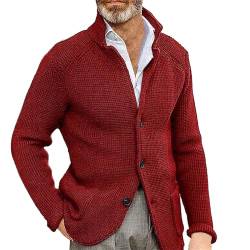 Cardigan Herren Strick Anzugjacke Blau Männer Regular Fit Strickjacke Frühling Herbst Freizeitanzug Blazer Klassisch Sakko Geeignet Für Party Datum Abschlussball Hochzeit Smoking von Dinnesis