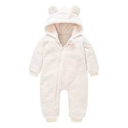 Dinnesis Baby Strampler Säugling Neugeborenes Mädchen Jungen Bär Warmer Dicker Schneeanzug Kapuzenmantel Overall Kälteschutz Winddicht Winterkleidung von Dinnesis