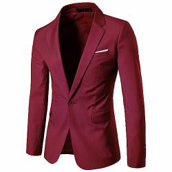 Dinnesis Blazer Herren Slim Fit Business Sakko Elegant Sakko Sportlich Anzug Jacket Mode Blazer Einknopf Anzugjacke Blazer Jackett Sakko Sportlich Modern Für Hochzeit Party Abschluss Business von Dinnesis