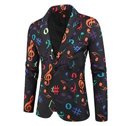 Dinnesis Herren Blazer Bunt Bedruckt Sakko Freizeitanzug Regular Fit Männer Modern Freizeit Sakkos Anzugjacke Karneval Kostüm Für Hochzeit, Abschlussball, Party, Anzug Oder Smoking von Dinnesis