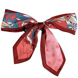 Dinntty Mode Tasche Handtasche Griff Band Langer schmaler dünner Schal Blumendruck Haarband für Frauen Mädchen 7 * 92cm von Dinntty