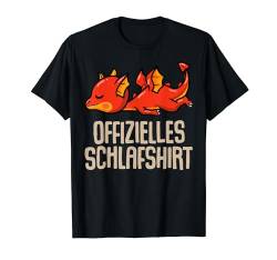 Offizielles Schlafshirt Pyjama Dino Dinosaurier Drachen Fun T-Shirt von Dinosaurier Dino Drachen Geschenkidee Langschläfer