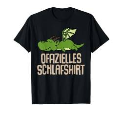 Offizielles Schlafshirt Pyjama Dino Dinosaurier Drachen Fun T-Shirt von Dinosaurier Dino Drachen Geschenkidee Langschläfer