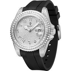 Herren-Armbanduhr Iced Out Bling Diamonds Automatik Edelstahl Armbanduhr von DinsFins