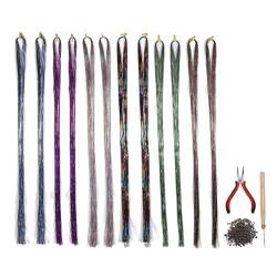 1,1 M Langes Haar-Lametta-Set mit Werkzeugen Farbenfrohe Glänzende Frisur-Dekoration Perfekt für Partys von Dioche