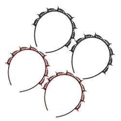 4 Stück Kopfbedeckung Haarreifen Unisex Fashion Styling Stirnband Rutschfester Elastischer Haarschmuck Mehrschichtiges Hohl Gewebtes Stirnband für Männer und Frauen von Dioche