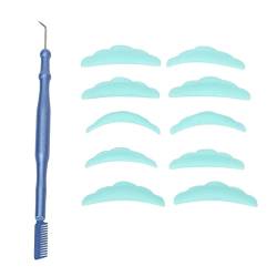 Doppelseitiges Wimpern-Dauerwellenwerkzeug Edelstahl-Wimperntrenner-Tönungswerkzeug mit Wimpernpads Wimpernlifting-Werkzeug für den Schönheitssalon (Blau) von Dioche
