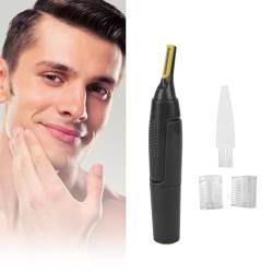 Elektrischer Trimmer für Männer Gesichtshaarschneider Abnehmbarer Waschbarer Schneidkopf Doppelklingen Geräuscharme Haarentfernungsmaschine für Nase Ohren und Augenbrauen von Dioche