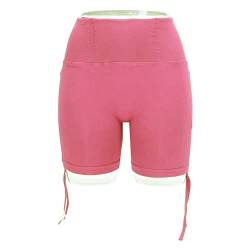 Yoga-Shorts Ergonomische Hoch Taillierte Po-Lifting-nahtlose Kordelzug-Workout-Laufshorts Bequeme Tragbare Trainingskleidung für Frauen M Pink von Dioche