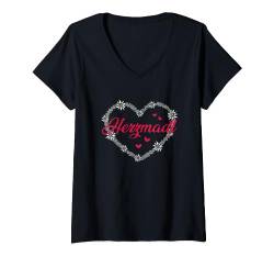 Herzmadl Dirndl Trachten Ersatz Trachtenhemd Dirndl Set T-Shirt mit V-Ausschnitt von Dirndl & Trachten Herzmadl Damen