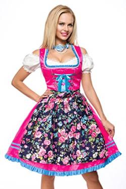 Dirndline Damen Dirndl mit Blumensch?rze Kleid f?r besondere Anl?sse, pink/Gemustert, M von Dirndline