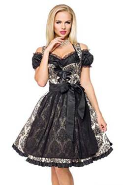 Dirndline Damen Festliches Brokatdirndl Kleid f?r besondere Anl?sse, schwarz/Gold, S von Dirndline