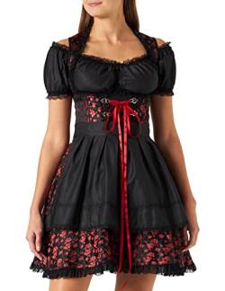 Dirndline Damen Premium Dirndl mit Bluse Kleid f?r besondere Anl?sse, rot/schwarz, 2XL von Dirndline