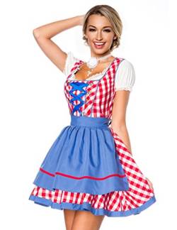 atixo Dirndline Damen Traditionelles Minidirndl Kleid f?r besondere Anl?sse, rot/blau/wei?, S von Dirndline