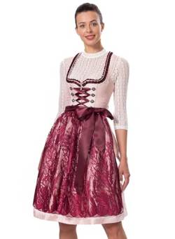 Dirndlwelle 60cm Dirndl Damen Rot, Square Kragen Dirndl Damen Midi inkl.Schürze Dirndl Für Damen Dirndl Damen Lang Gr.36 von Dirndlwelle