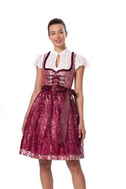 Dirndlwelle Rot Dirndl Damen, Dirndl Damen Midi inkl.Schürze Dirndl für Damen 60cm Dirndl Tasche Gr.34 von Dirndlwelle