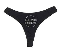 Dirty Girl Undies All You Can Eat Damen High Rise Sexy Thong Dirty Undies! schwarz, Schwarz, L von Dirty Girl Undies