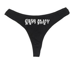 Dirty Girl Undies The Cum Slut Damen High Rise Sexy Tanga, Dirty Undies! schwarz, Schwarz, L-XL von Dirty Girl Undies