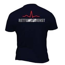 Rescue Point Rettungsdienst Herren Kurzarm T-Shirt KRETTER1 (L) Dunkelblau von Dirty Ray