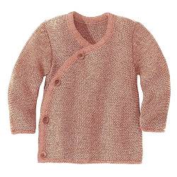 Disana MELANGE-JACKE, 100% Bio-Merinowolle GOTS, IVN Best | mit Wickelverschluss | Newborn Baby Kleinkind Kind Unisex | Made in Germany | Rosé-Natur Gr. 98-104 von Disana